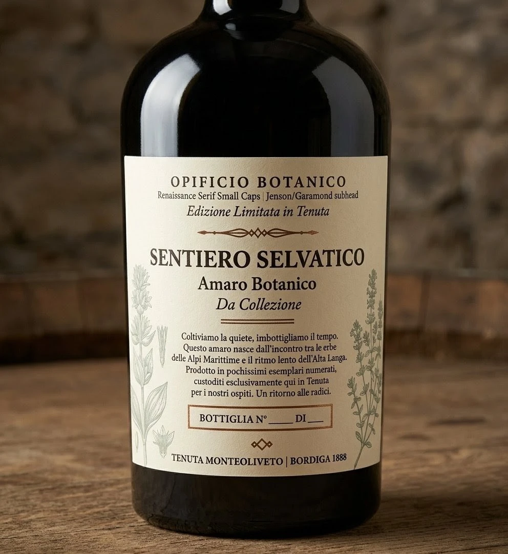 Bottiglia di Sentiero Selvatico, progetto botanico di Tenuta MonteOliveto